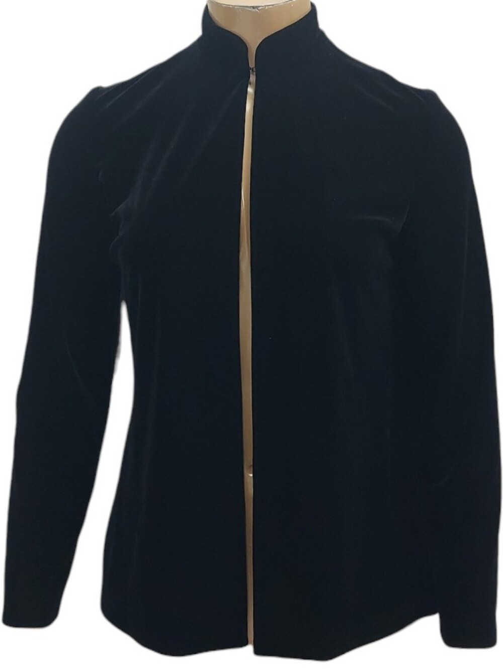 Vintage Alex Evenings Black Velvet Single Hook Front Evening Cover Jacket